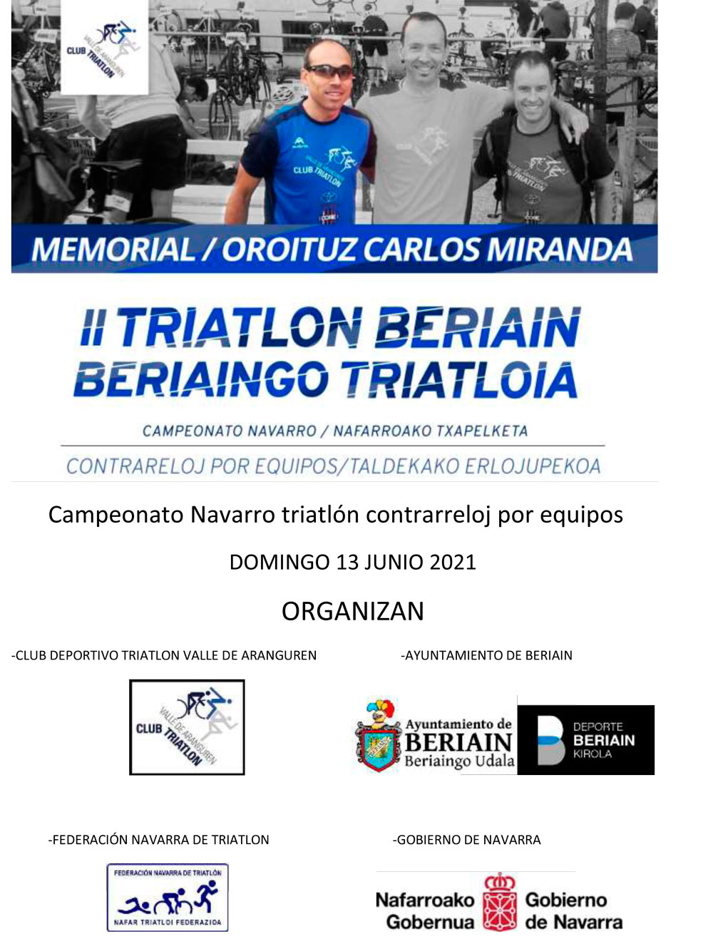 Abiertas las inscripciones del Triatl&oacute;n de Beri&aacute;in (Contrarreloj Equipos y JDN)